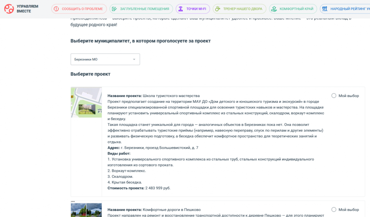 Голосуем за березниковские проекты инициативного бюджетирования